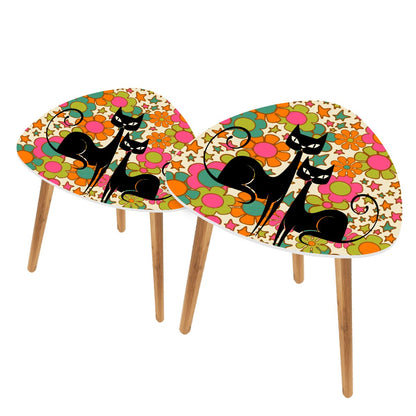 Kitschy Groovy Atomic Cat Mid Century Modern Nesting Tables