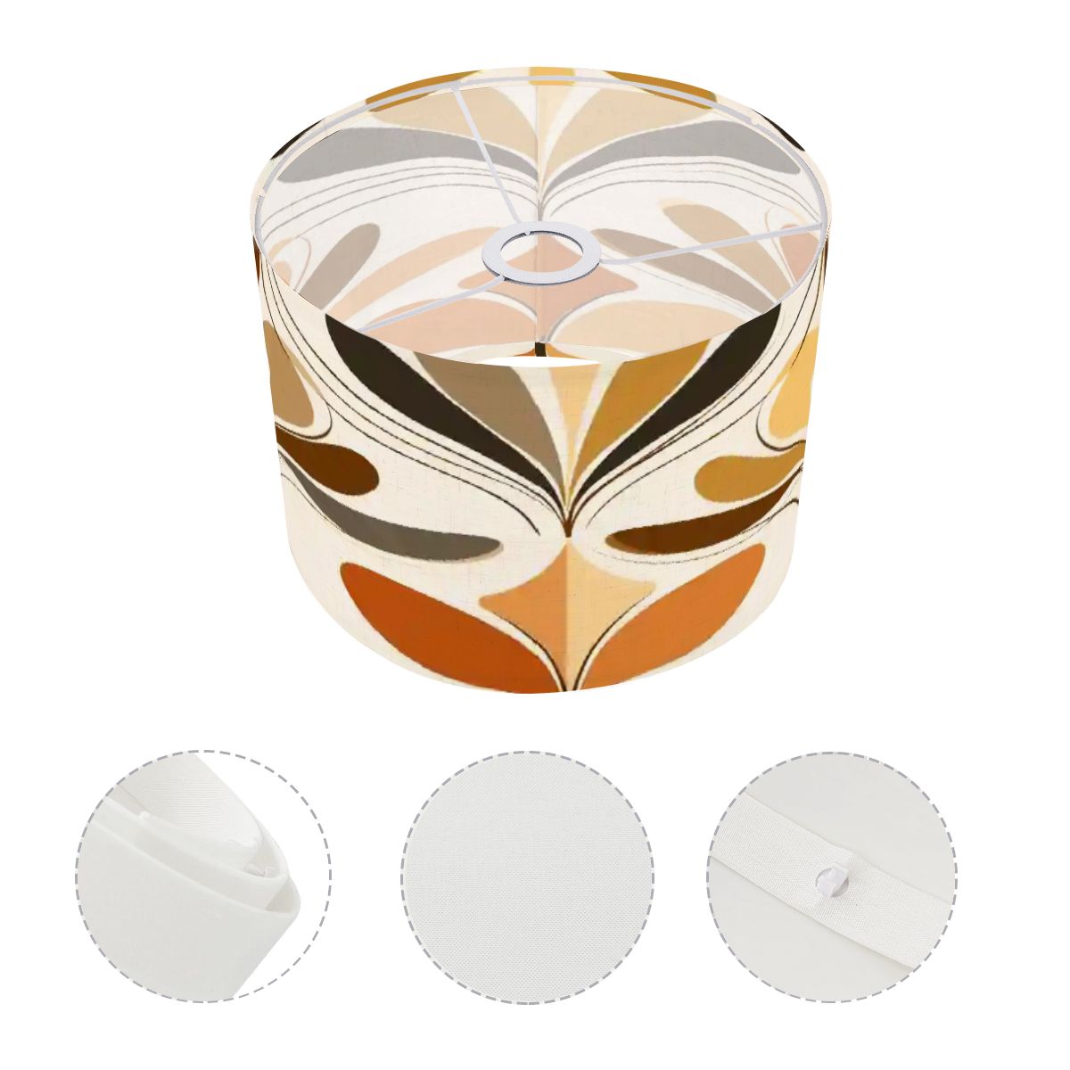Retro 70s Danish Floral Mid Century Modern Lamp Shade