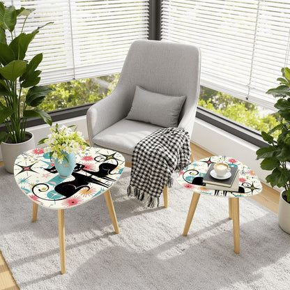 Kitschy Atomic Cat Sputnik Starburst Retro 50s Nesting Tables