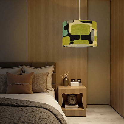 Mid Century Modern Abstract Geometric Plug-In Pendant Lamp