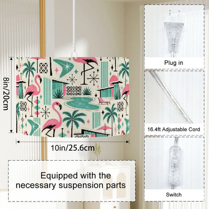 Palm Springs Flamingo Mid Century Modern Swag Ceiling Light