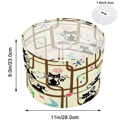 Atomic Cat Mid Century Modern 1950s Kitsch Retro Drum Lamp Shade