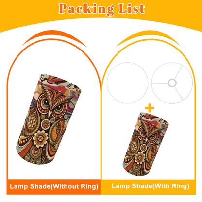 Retro Psychedelic Owl 70s Lampshade, Boho Mushroom Decor