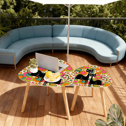 Kitschy Groovy Atomic Cat Mid Century Modern Nesting Tables