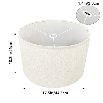 Minimalist White Linen Drum Lamp Shade, Modern Contemporary Decor