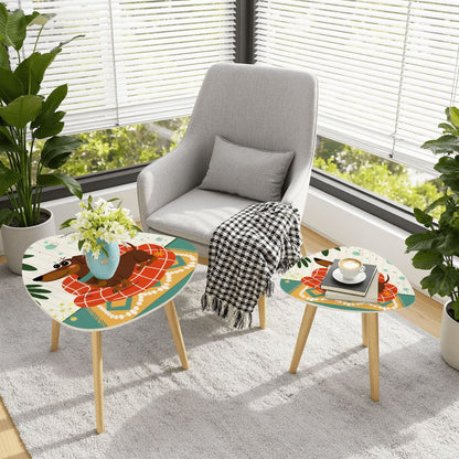 Atomic Doxie Dachshund Mid Century Modern Retro Nesting Tables