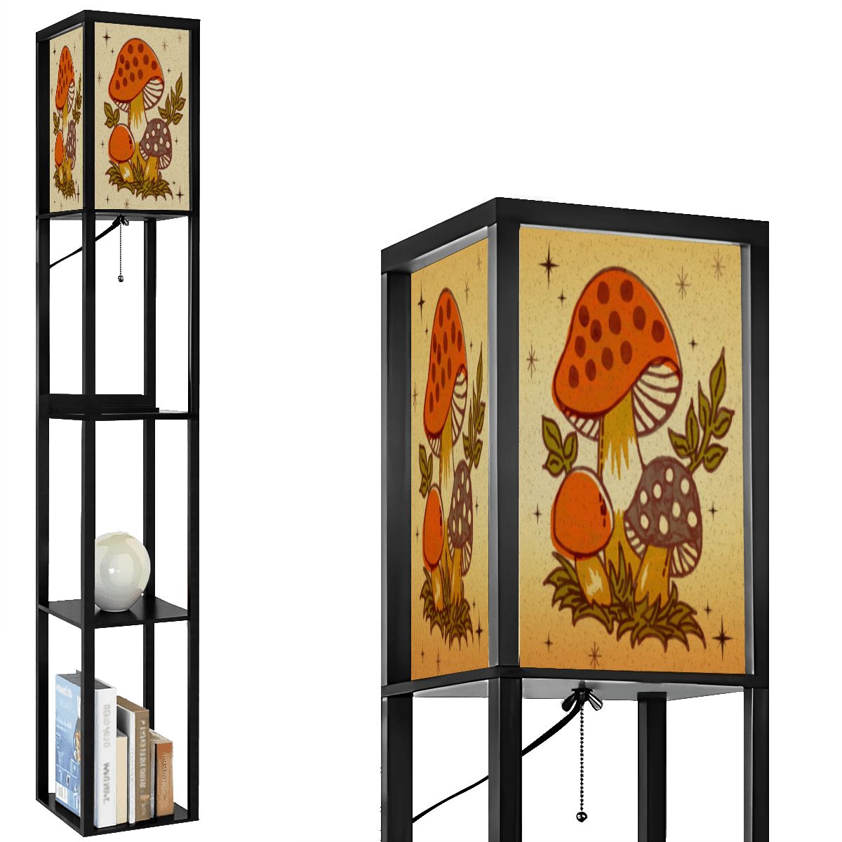 Merry Mushroom Mid Century Modern Retro Floor Lamp with Shelves