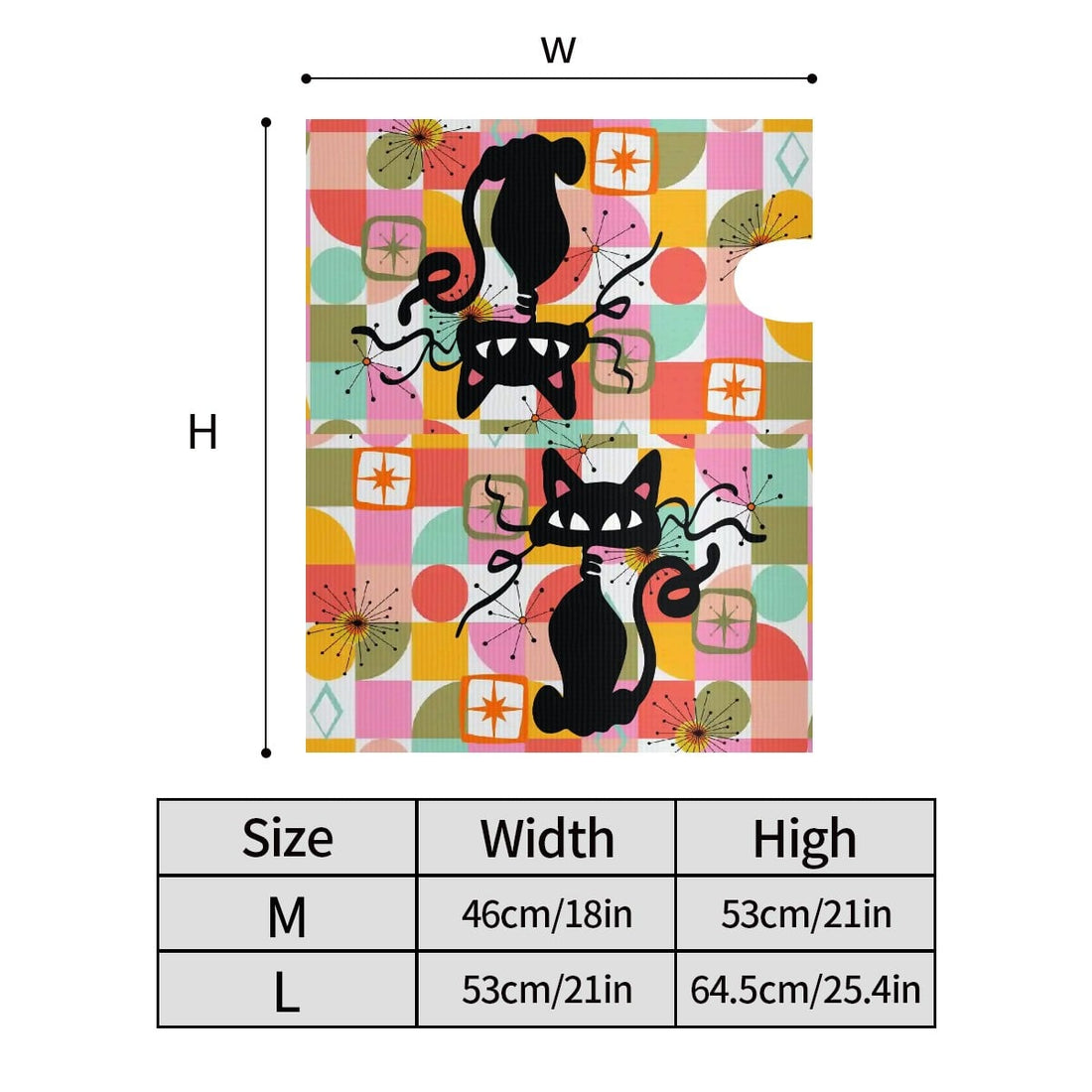 Retro Atomic Cat Kitschy MCM Magnetic Mailbox Cover