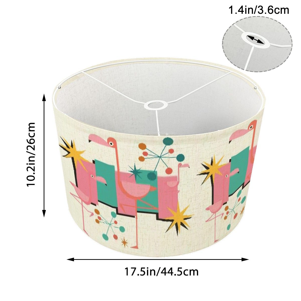 Kitschy 1950s Palm Springs Flamingo Mid Century Modern Lamp Shade