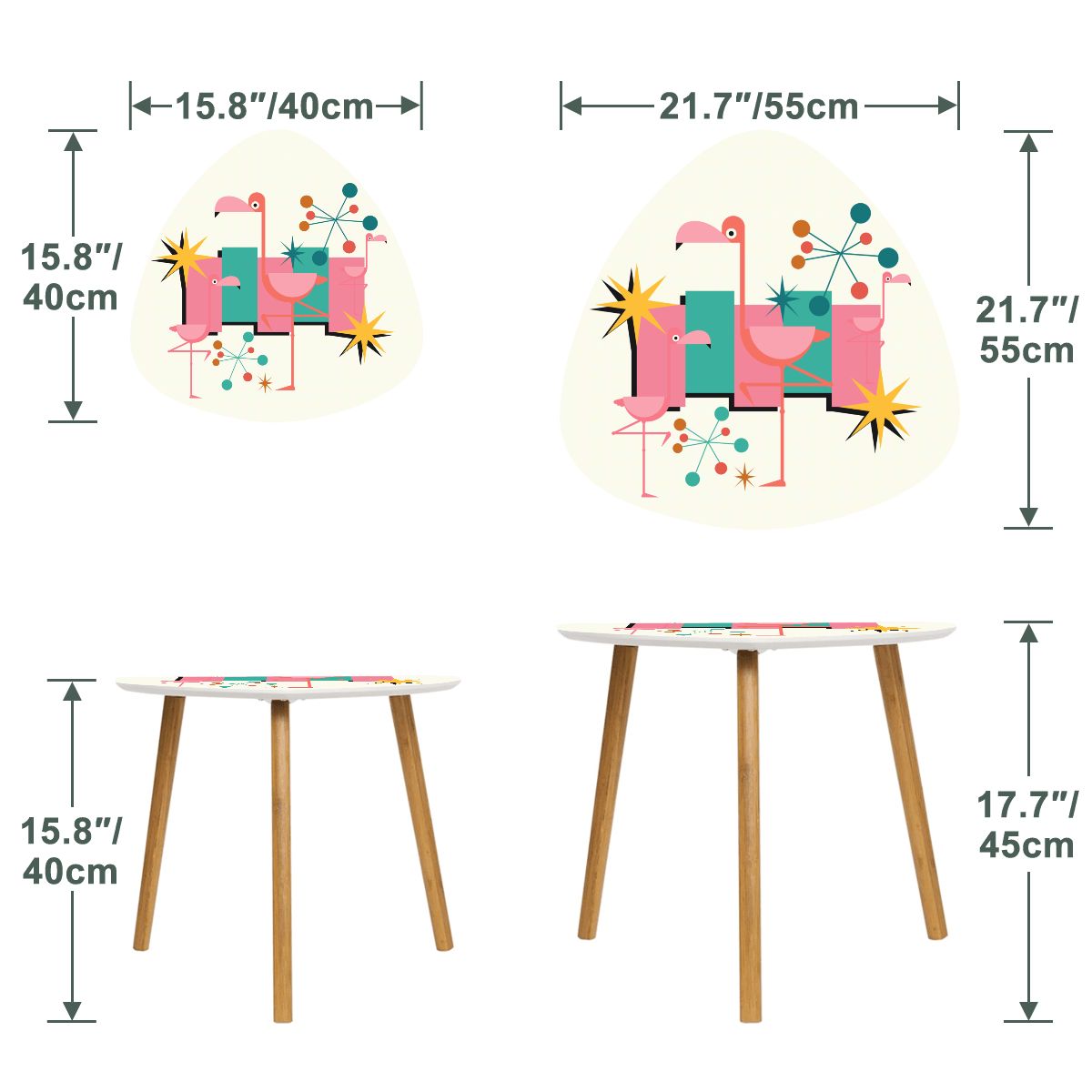 Palm Springs Flamingo 50s Mid Century Modern Nesting Table