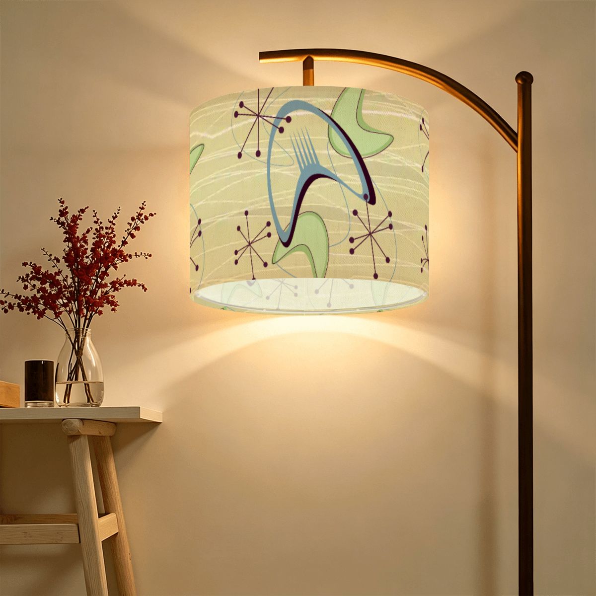 Atomic Boomerang Starburst Mid Century Modern Lamp Shade
