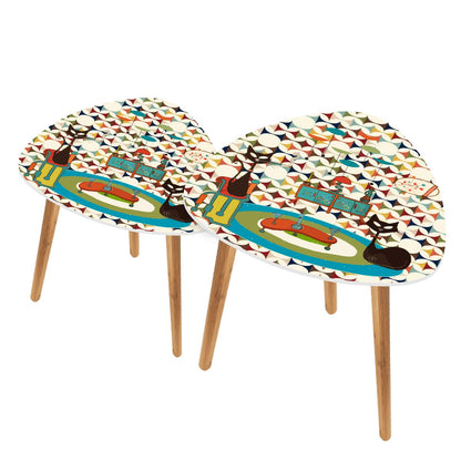Atomic Cat Cocktail Lounge Danish Nesting Tables, Mid Century Modern Scandinavian Danish Side Tables