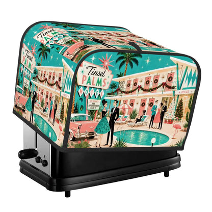 Palm Springs Mid Century Christmas Tinsel Palms Motel Toaster Cover