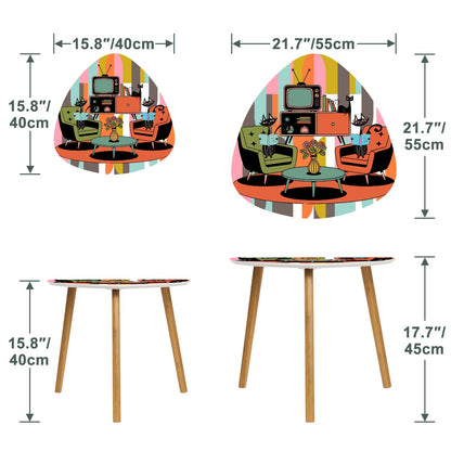 Atomic Cat Retro Nesting Tables, Mid Century Modern Striped Accent Furniture