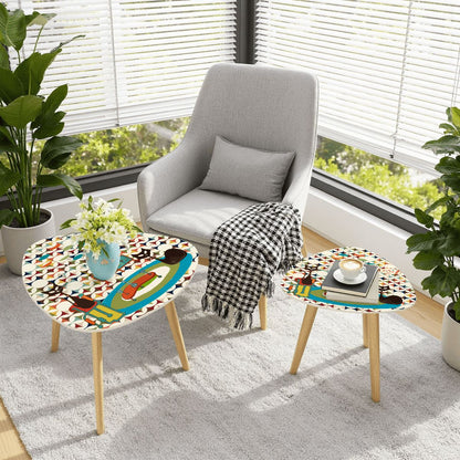 Atomic Cat Cocktail Lounge Danish Nesting Tables, Mid Century Modern Scandinavian Danish Side Tables