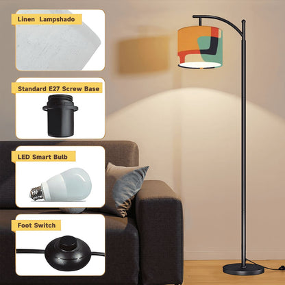 Mid Century Modern Abstrakte Stehlampe, 60er Jahre inspirierter geometrischer Schirm, Retro MCM Stehleuchte, Vintage Akzentbeleuchtung, Modernes Wohndekor