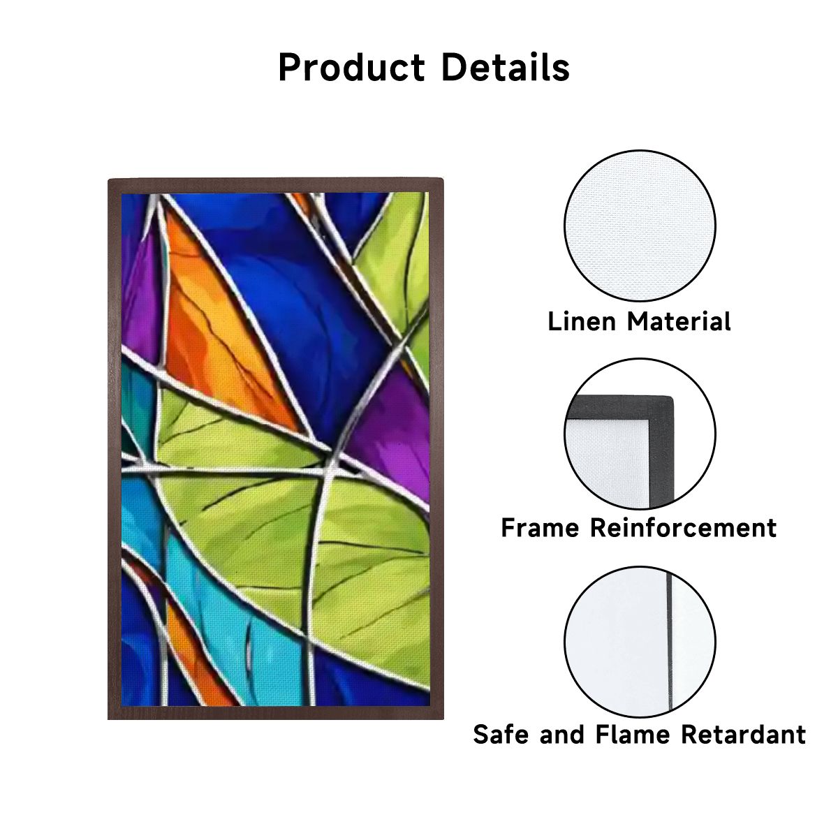 Mid Century Modern Faux Stained Glass Shade for Floor Lamp with Shelves