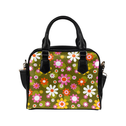 interestprint Retro Groovy Hippie Daisy Shoulder Bag handbags One Size D2888833