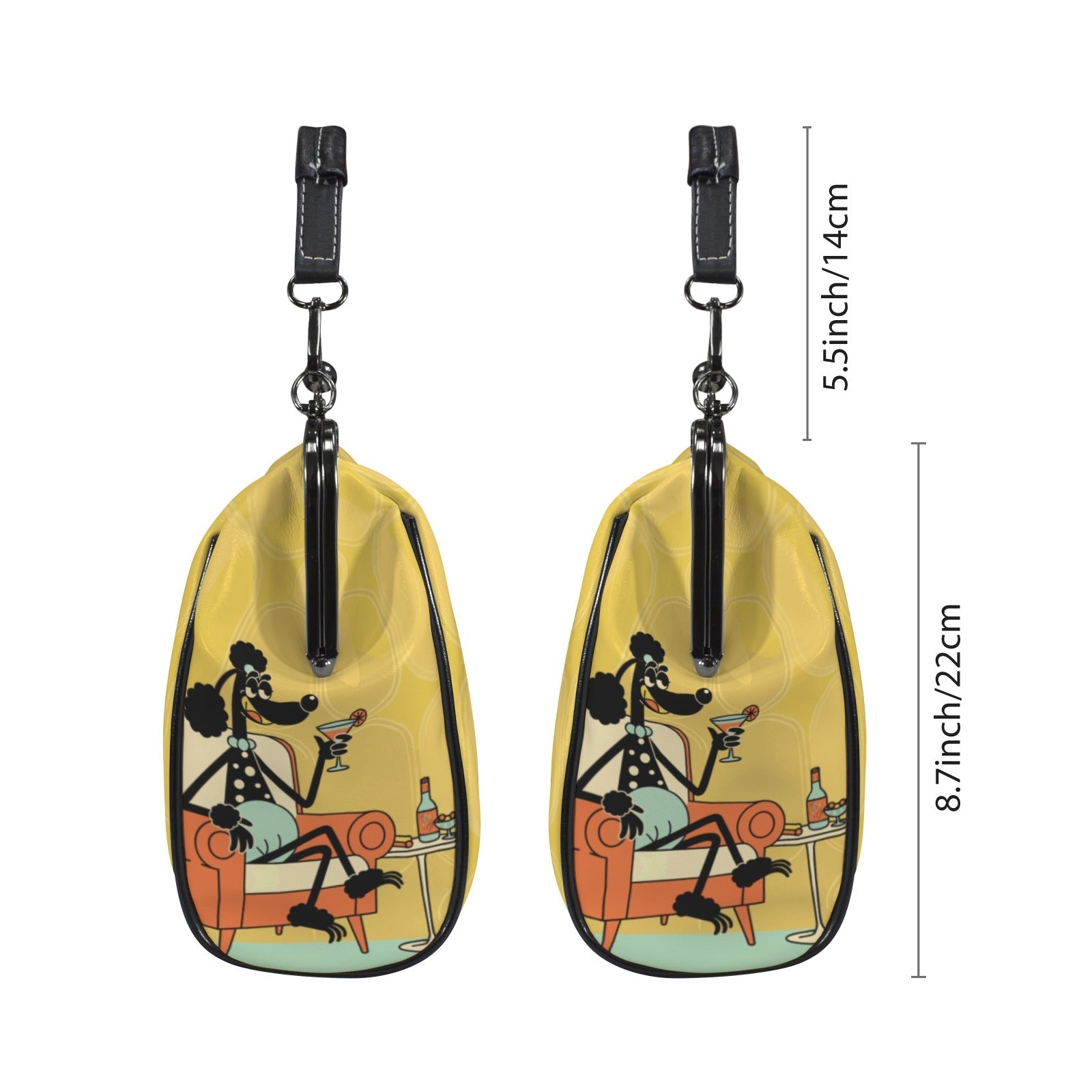 Kate McEnroe New York 1950s Anthropomorphic Poodle Kitsch Cocktail Hour Kiss Lock HandbagCrossbody BagsD3282531