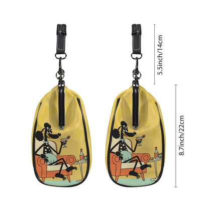 Kate McEnroe New York 1950s Anthropomorphic Poodle Kitsch Cocktail Hour Kiss Lock HandbagCrossbody BagsD3282531