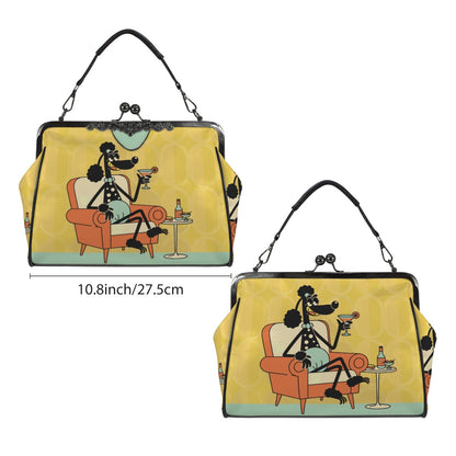 Kate McEnroe New York 1950s Anthropomorphic Poodle Kitsch Cocktail Hour Kiss Lock HandbagCrossbody BagsD3282531