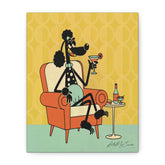 Kate McEnroe New York 1950s Anthropomorphic Poodle Wall Art, Retro Cocktail Kitsch CanvasCanvas Wall Art14544582258570118000
