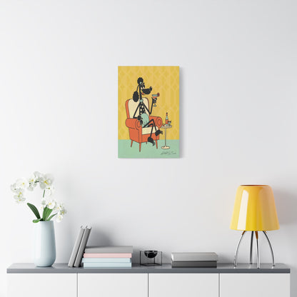 Kate McEnroe New York 1950s Anthropomorphic Poodle Wall Art, Retro Cocktail Kitsch CanvasCanvas Wall Art16615690497031003308