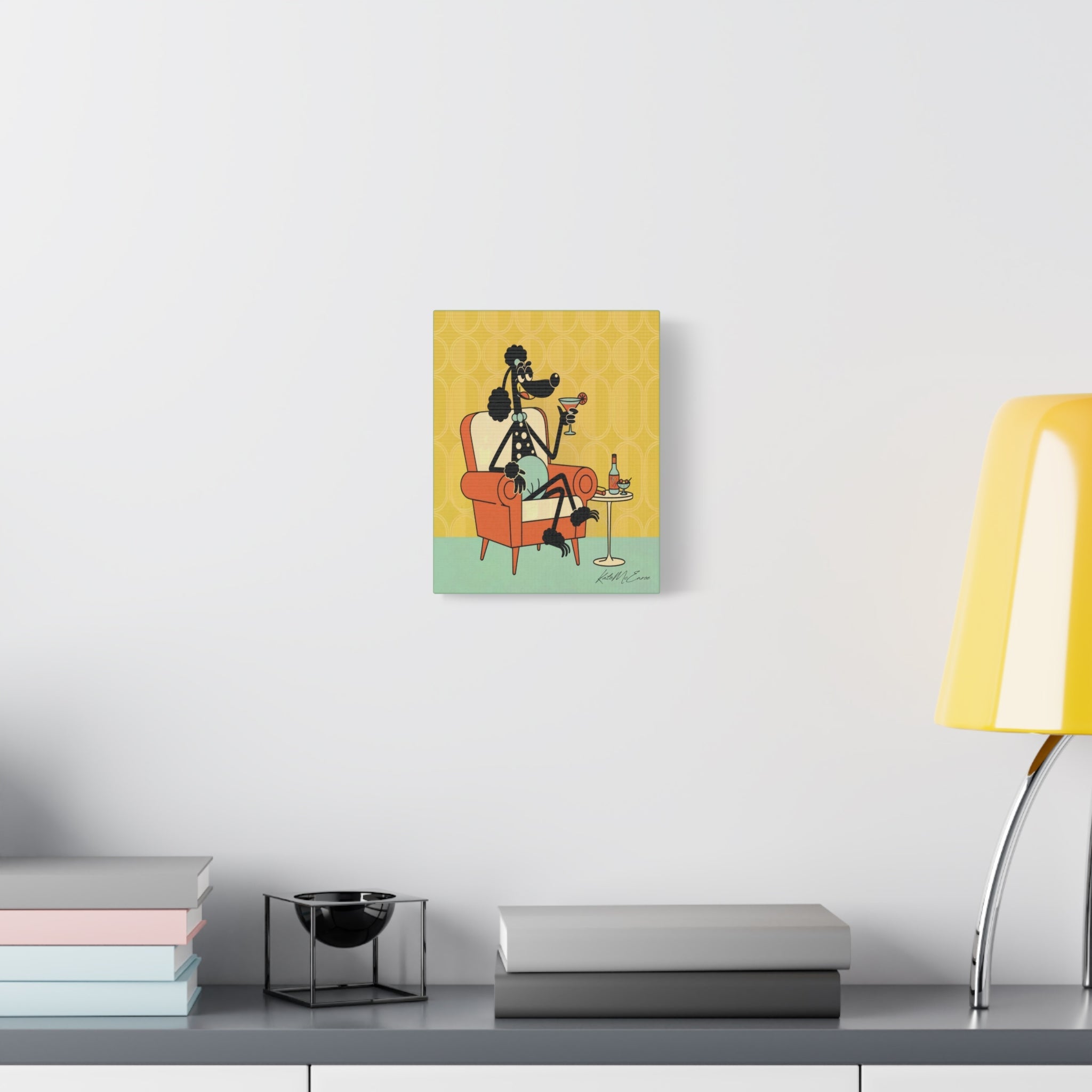 Kate McEnroe New York 1950s Anthropomorphic Poodle Wall Art, Retro Cocktail Kitsch CanvasCanvas Wall Art16615690497031003308