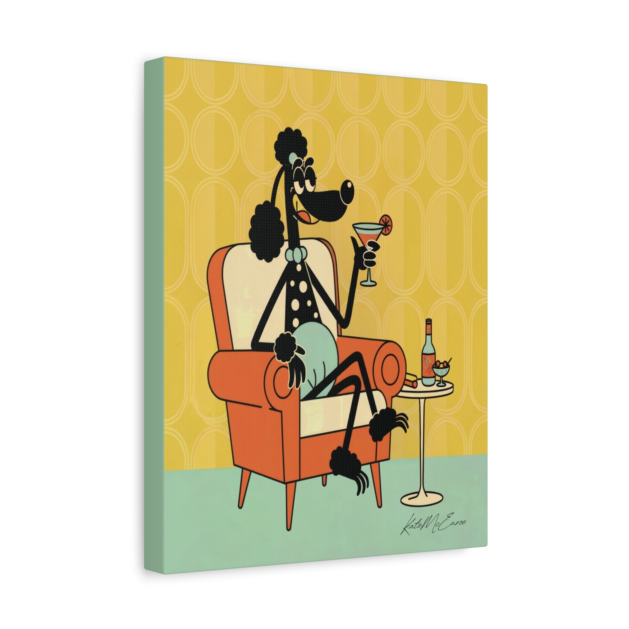 Kate McEnroe New York 1950s Anthropomorphic Poodle Wall Art, Retro Cocktail Kitsch CanvasCanvas Wall Art96381817003935633748
