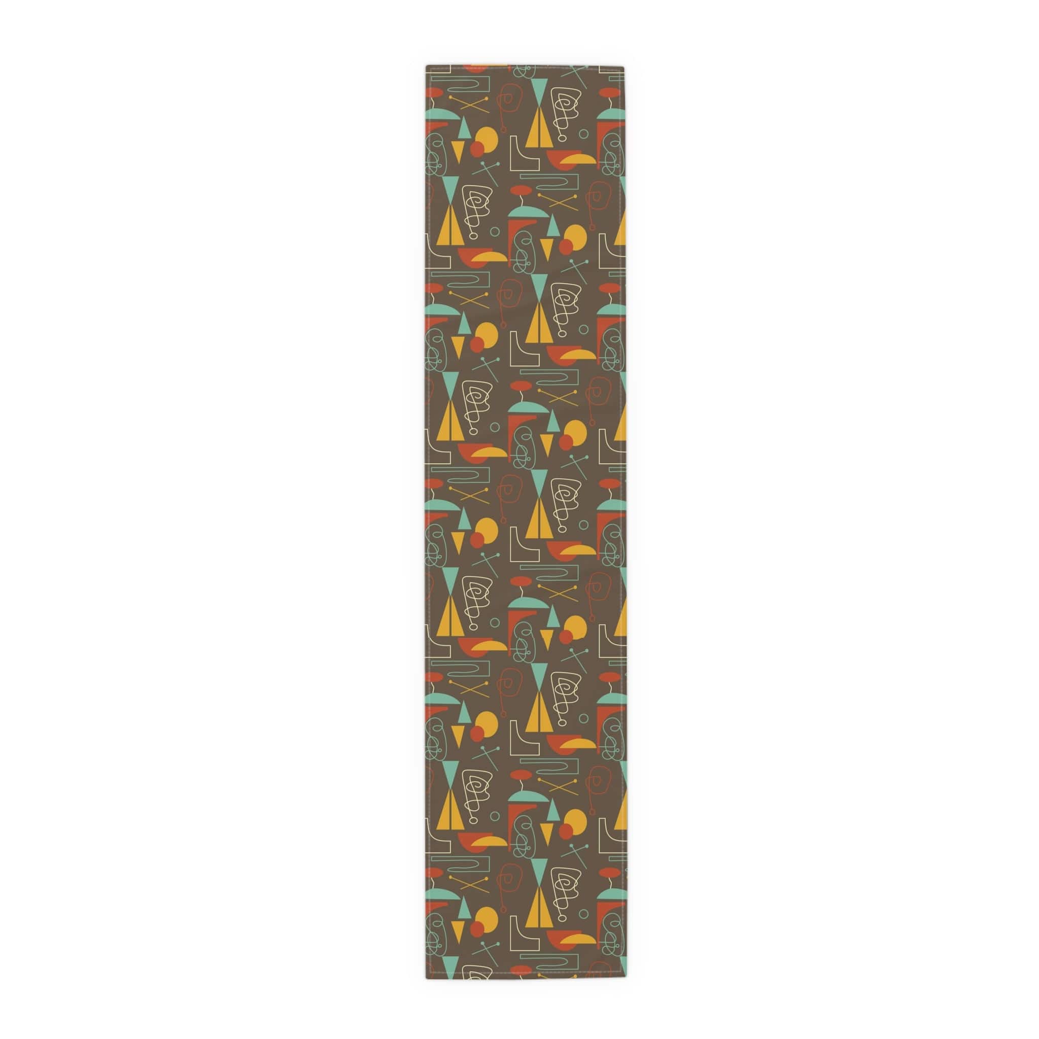 Kate McEnroe New York 1950s Atomic Retro Mid Century Modern Geometric Abstract Table Runner (Cotton, Poly) Table Runners