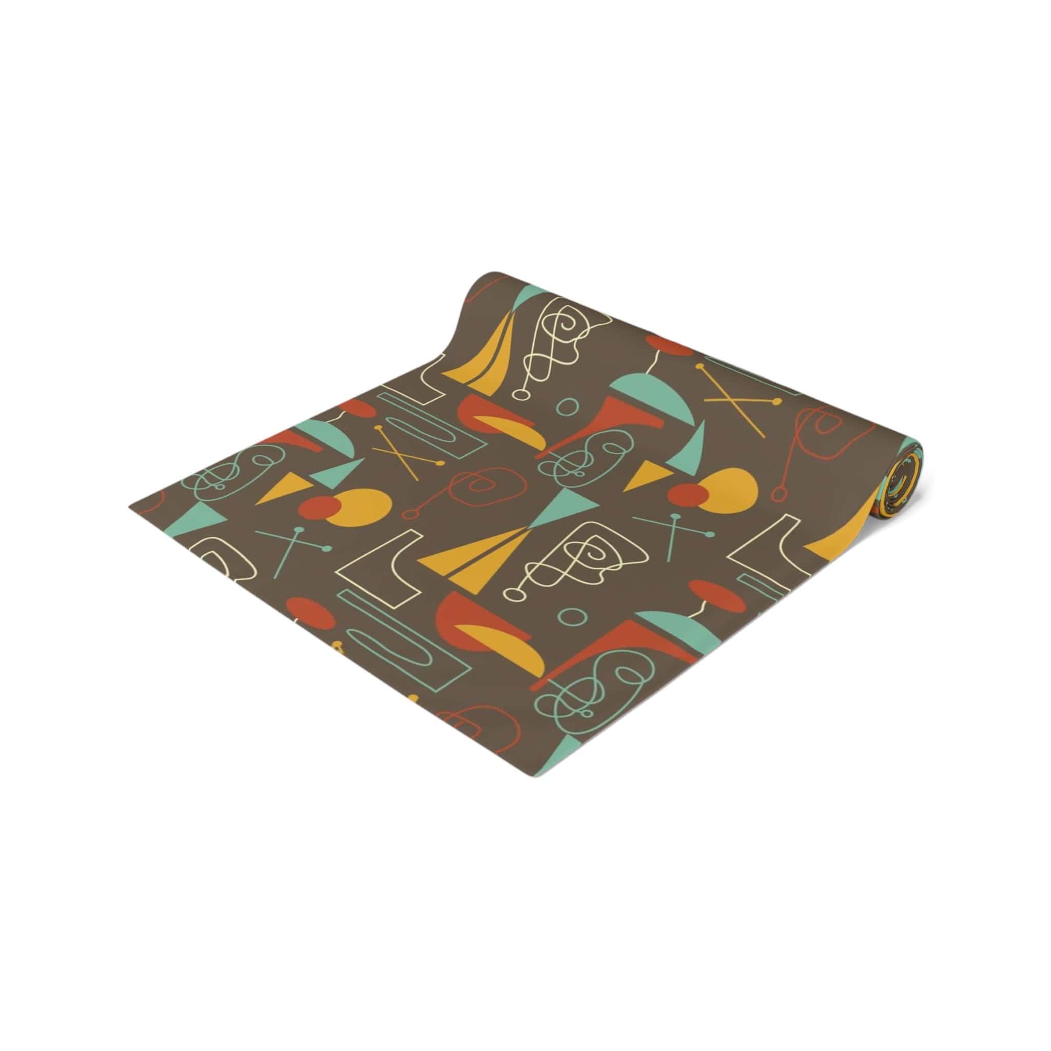 Kate McEnroe New York 1950s Atomic Retro Mid Century Modern Geometric Abstract Table Runner (Cotton, Poly) Table Runners