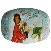 Kate McEnroe New York 1950s Kitsch Christmas Serving Platter Mid Century Holiday Retro DinnerwareServing PlattersKCP - XMAS - 005