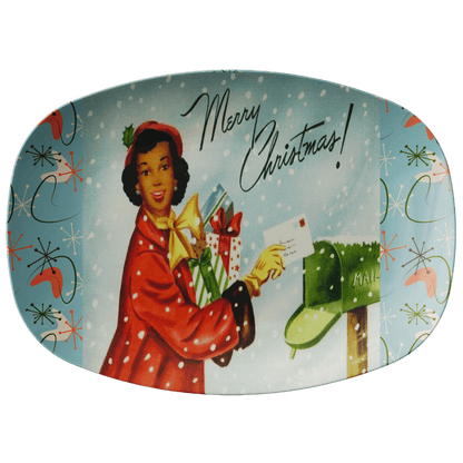 Kate McEnroe New York 1950s Kitsch Christmas Serving Platter Mid Century Holiday Retro DinnerwareServing PlattersKCP - XMAS - 005