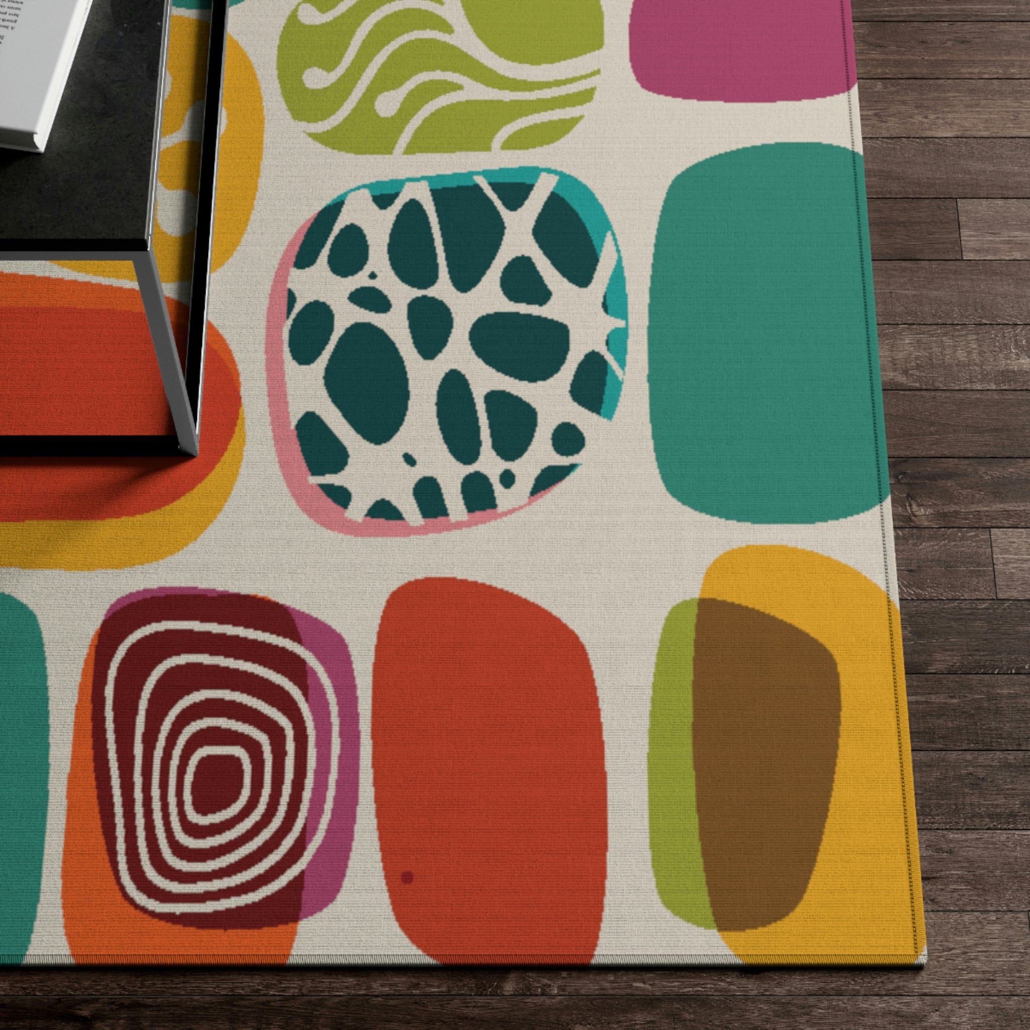 Kate McEnroe New York 1950s Mid Century Modern Amoeba Area RugRugs18514342283999015965