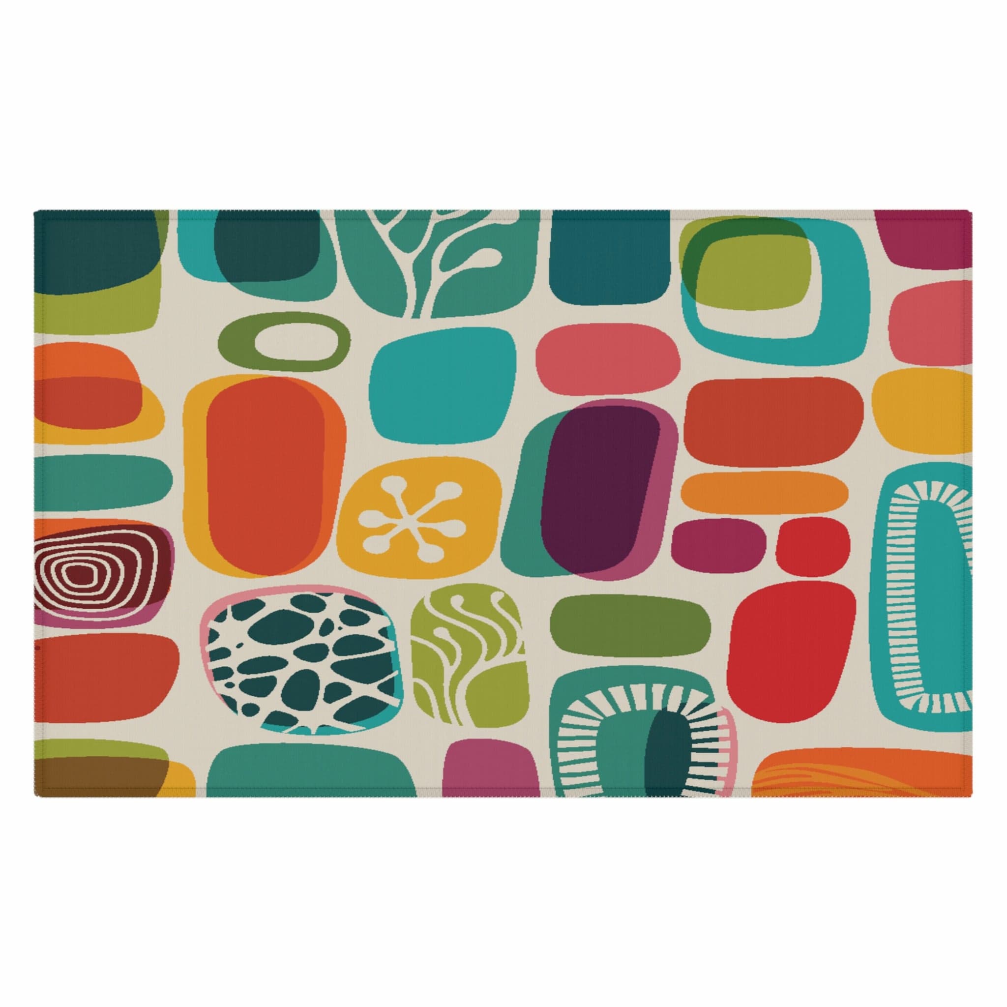 Kate McEnroe New York 1950s Mid Century Modern Amoeba Area RugRugs19619647179683434339