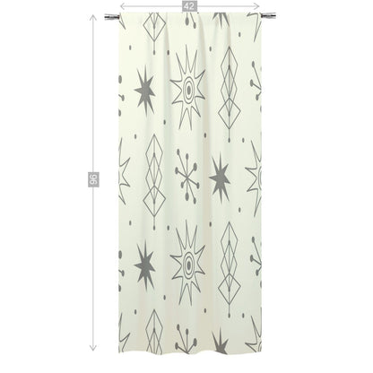 Kate McEnroe New York 1950s Mid Century Modern Atomic Starburst Curtains, Retro Beige, Gray Curtain Panels - 129482023Window Curtains92840