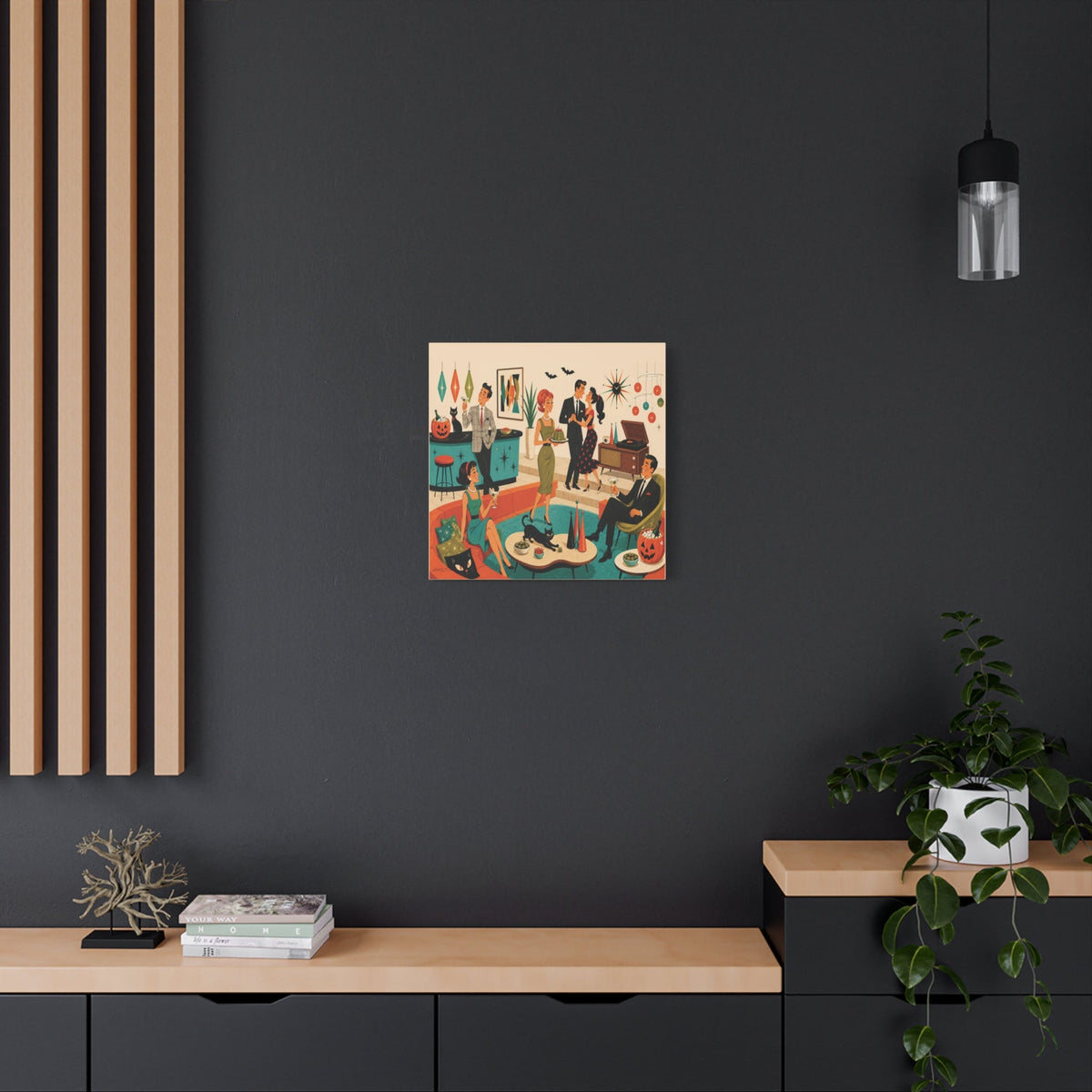 Kate McEnroe New York 1950s Mid Century Modern Halloween Cocktail Party Canvas Wall ArtCanvas Wall Art22082105667541700666