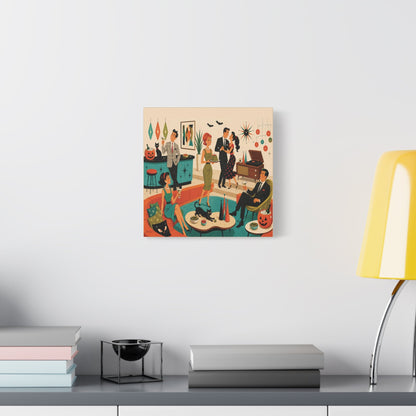 Kate McEnroe New York 1950s Mid Century Modern Halloween Cocktail Party Canvas Wall ArtCanvas Wall Art22082105667541700666