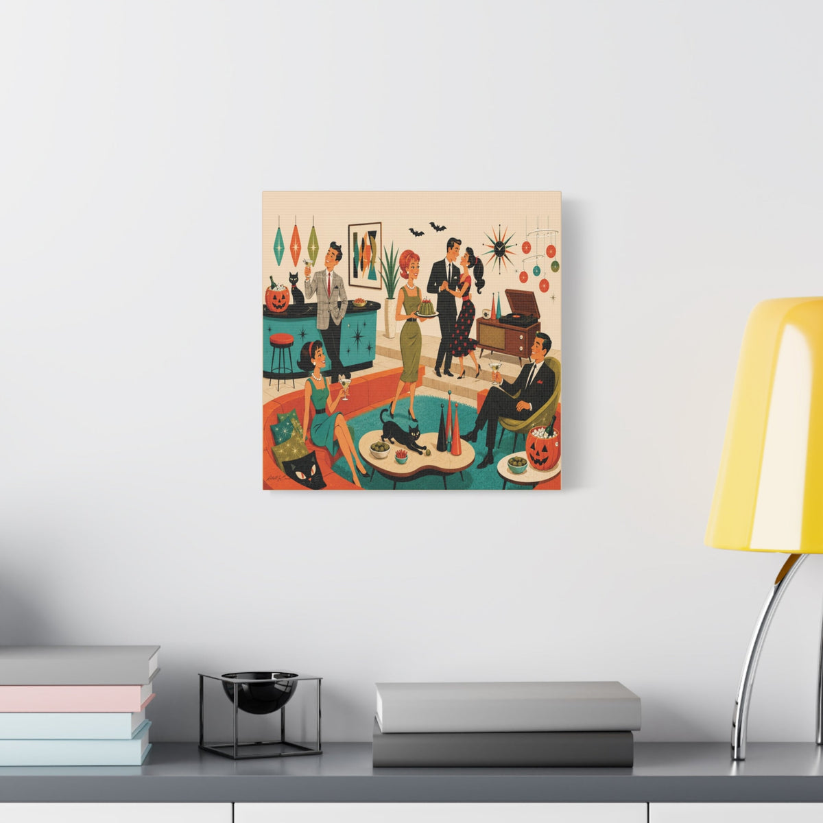 Kate McEnroe New York 1950s Mid Century Modern Halloween Cocktail Party Canvas Wall ArtCanvas Wall Art22082105667541700666