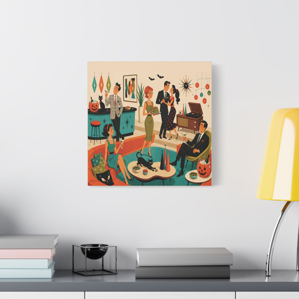 Kate McEnroe New York 1950s Mid Century Modern Halloween Cocktail Party Canvas Wall ArtCanvas Wall Art22082105667541700666