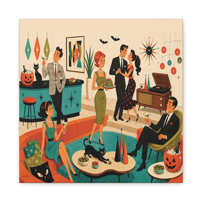 Kate McEnroe New York 1950s Mid Century Modern Halloween Cocktail Party Canvas Wall ArtCanvas Wall Art24948953983429278576