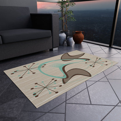 Kate McEnroe New York 1950s Mid Century Modern Retro Atomic Boomerangs Indoor - Outdoor RugRugs69158108070771497104