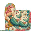 Kate McEnroe New York 1950s Retro Mermaid Atomic Starburst Oven Mitt Pot Holder Set (Left)Oven Mitts & Pot Holder SetZ71EDDtPag
