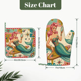 Kate McEnroe New York 1950s Retro Mermaid Atomic Starburst Oven Mitt Pot Holder Set (Left)Oven Mitts & Pot Holder SetZ71EDDtPag