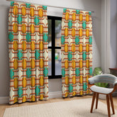 Kate McEnroe New York 1950s Retro Mid Century Modern Geometric Window CurtainsWindow Curtains50x84 - DoublePanel