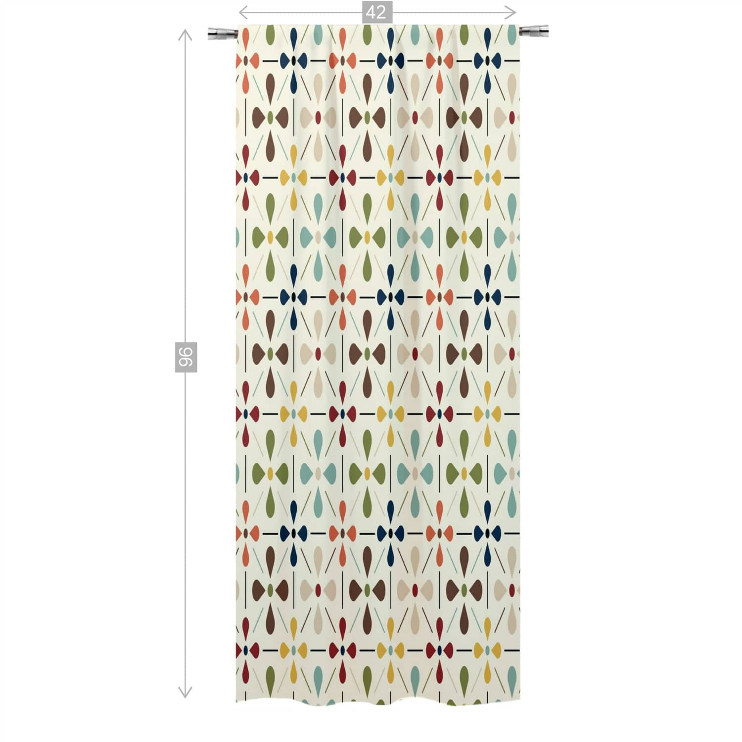 Kate McEnroe New York 1950s Retro Scandinavian Floral Mid Century Modern Window Curtains Single PanelWindow Curtains107784