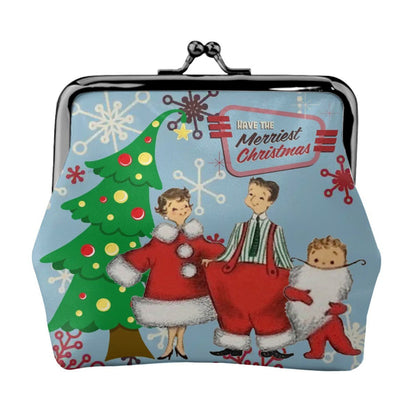 Kate McEnroe New York 1950s Retro Vintage Christmas Card Art Coin Purse, Mid Century Modern Kisslock WalletCoin PursesemSCwJ5J0j