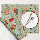 Kate McEnroe New York 1950s Retro Vintage Christmas Placemats Set of 4, Mid Century Modern Green Red Holiday TablePlacemats6836692_17484