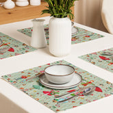 Kate McEnroe New York 1950s Retro Vintage Christmas Placemats Set of 4, Mid Century Modern Green Red Holiday TablePlacemats6836692_17484