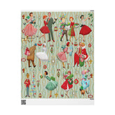 Kate McEnroe New York 1950s Retro Vintage Christmas Wrapping Paper, Mid Century Modern Retro Green, Red, Women, Ladies, Housewives Holiday Gift WrapWrapping Paper17235860811128539825